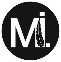 Madame Invest Logo. Zeigt eine Feder welche eine besondere Bedeutung für die Autorin Christine Lawens besitzt. Diese zieht sich wie ein roter Faden durch Ihr Leben.